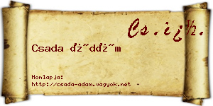 Csada Ádám névjegykártya